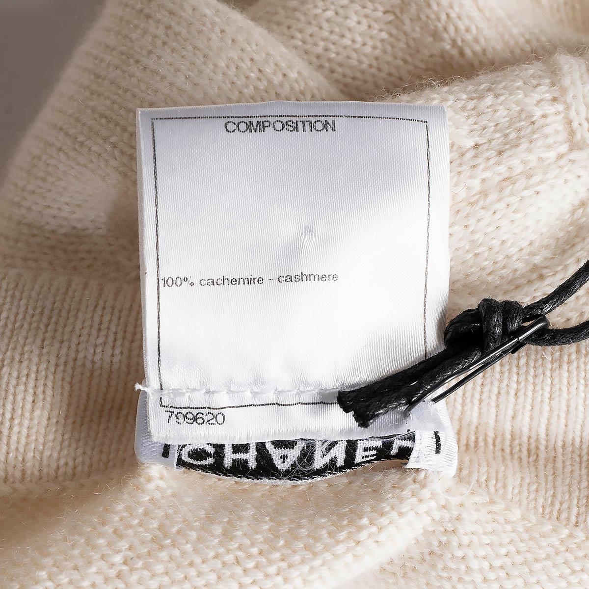 CHANEL Cardigan en cachemire crème 2012 12C FLORAL BEADED Cardigan 36 XS en vente 5