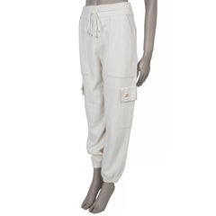 CHANEL 20B CARGO TRACK SWEAT Pantalon en cachemire crème 36 XS