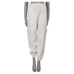 Chanel crema cashmere 20B CARGO TRACK SWEAT Pantaloni 36 XS
