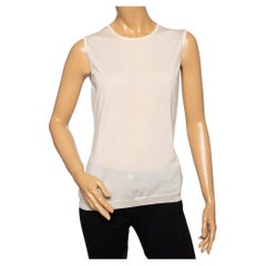 Chanel Cream Cashmere Sleeveless Top L