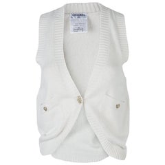 chanel sweater vest Chanel Cream Cashmere Vest S