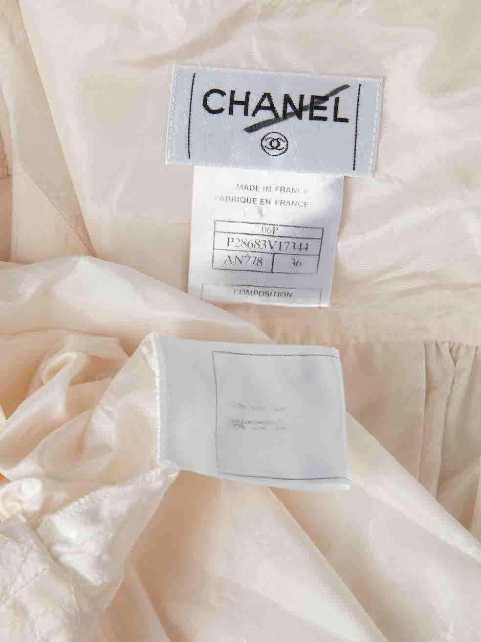 Women's Chanel Cream CC Button Sheer Jacket Size S For Sale