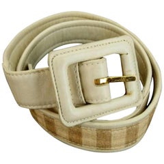 Chanel Cream Cc Stripe 223895 Belt Vintage Chanel Cream Cc Stripe 223895 Belt