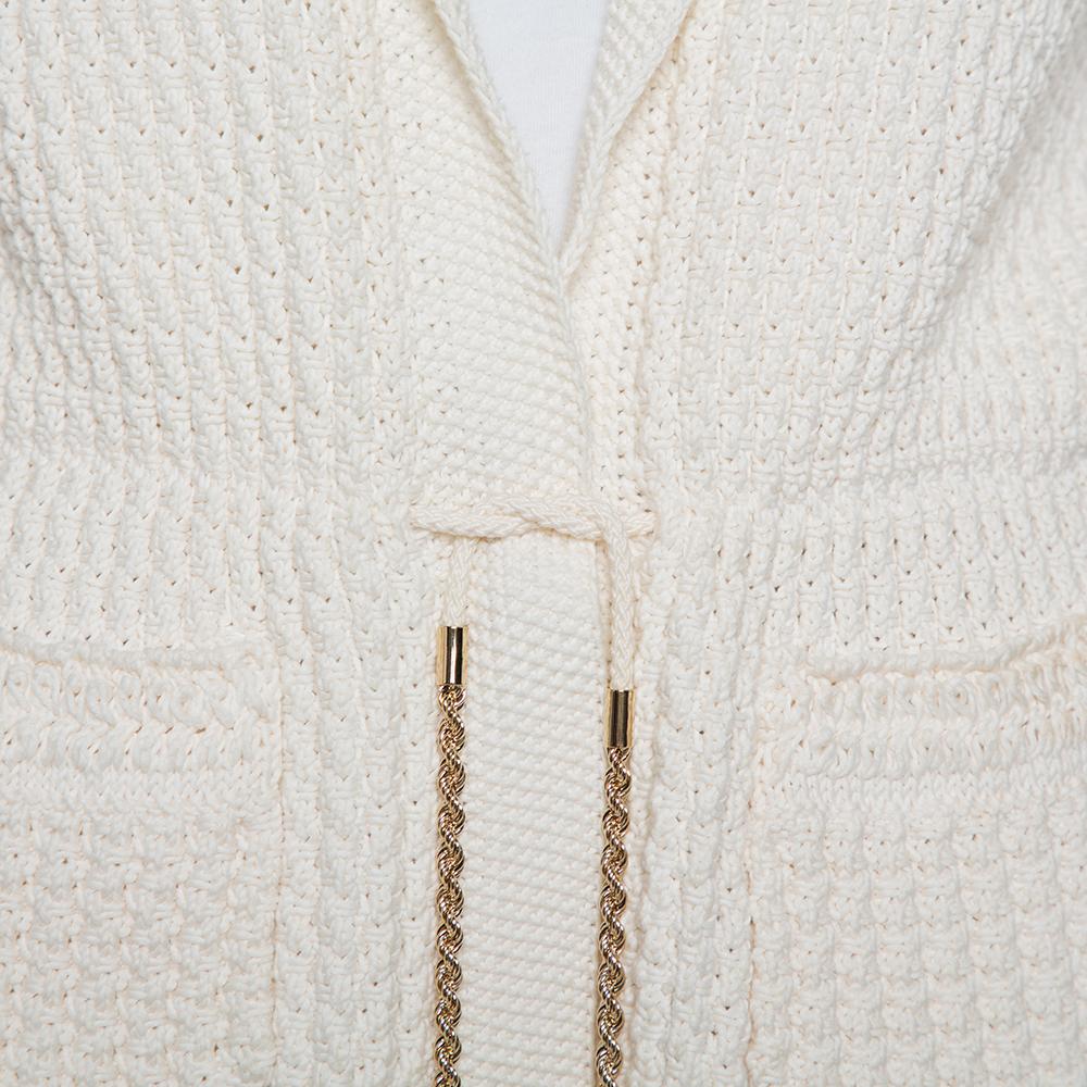 cream tie cardigan