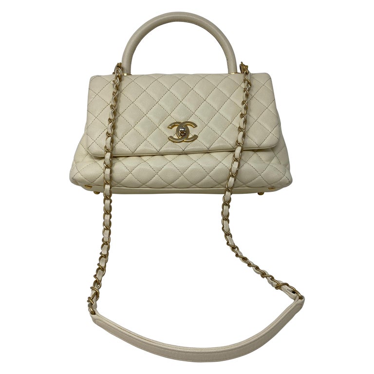 Chanel Cream Coco Handle Bag at 1stDibs | chanel cream top handle bag