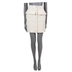 CHANEL cream cotton 2020 20C FLAP POCKET TWEED MINI Skirt 36 XS