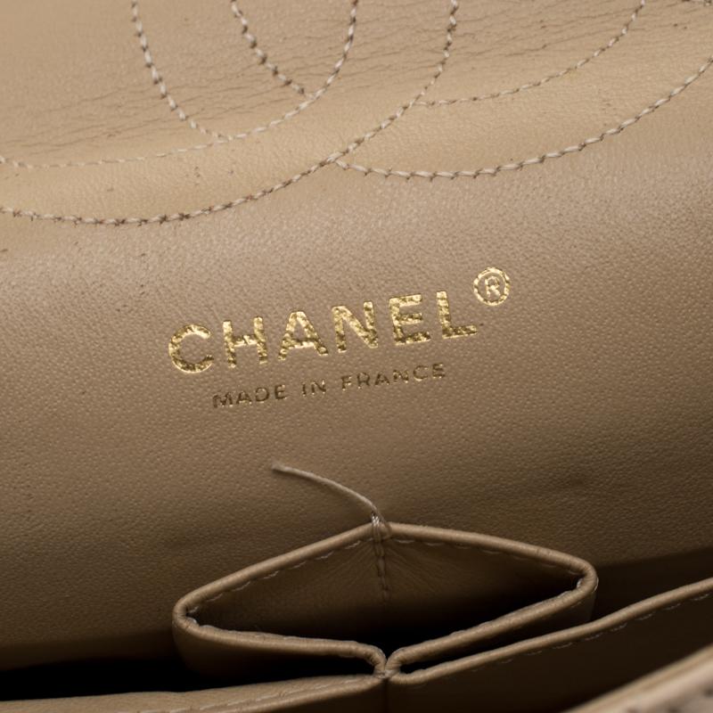 Women's Chanel Cream Crinkled Leather Double Flap Shoulder Bag