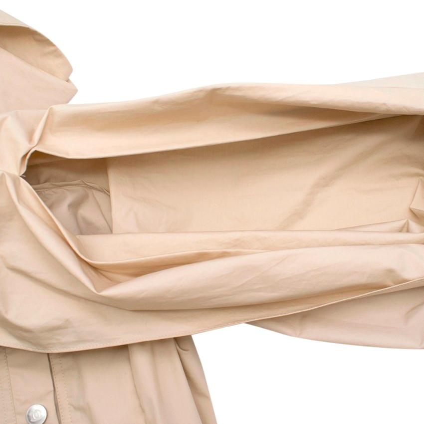 Women's Chanel Cream Drawstring Cotton Blend Lightweight Trench Coat - Size US 6