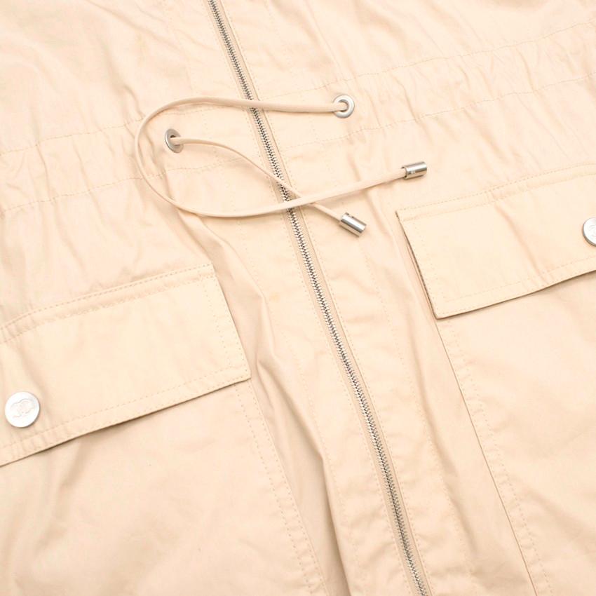 Chanel Cream Drawstring Cotton Blend Lightweight Trench Coat - Size US 6 1
