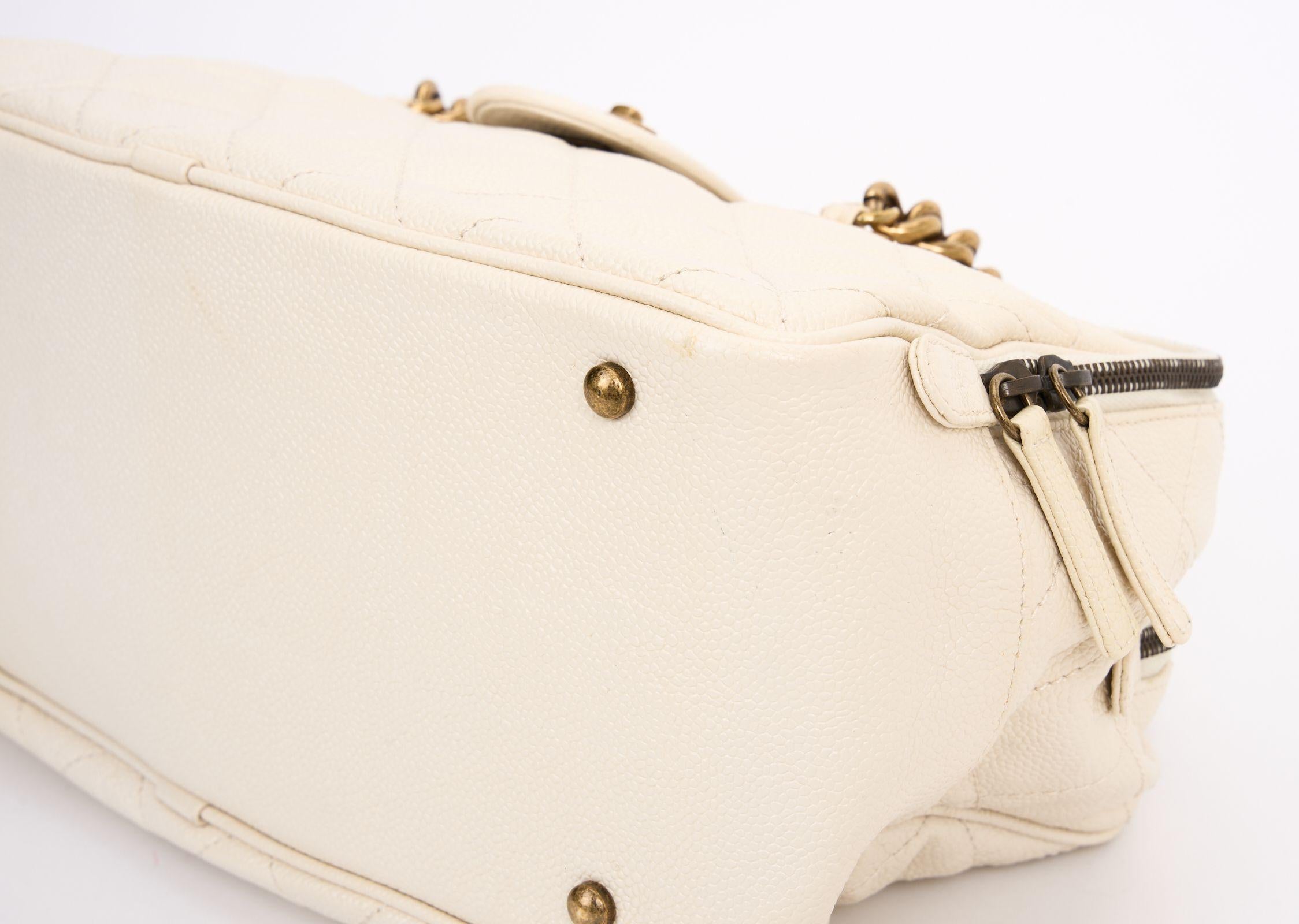 Chanel Cream Gold Shiva Bowling Bag For Sale 1