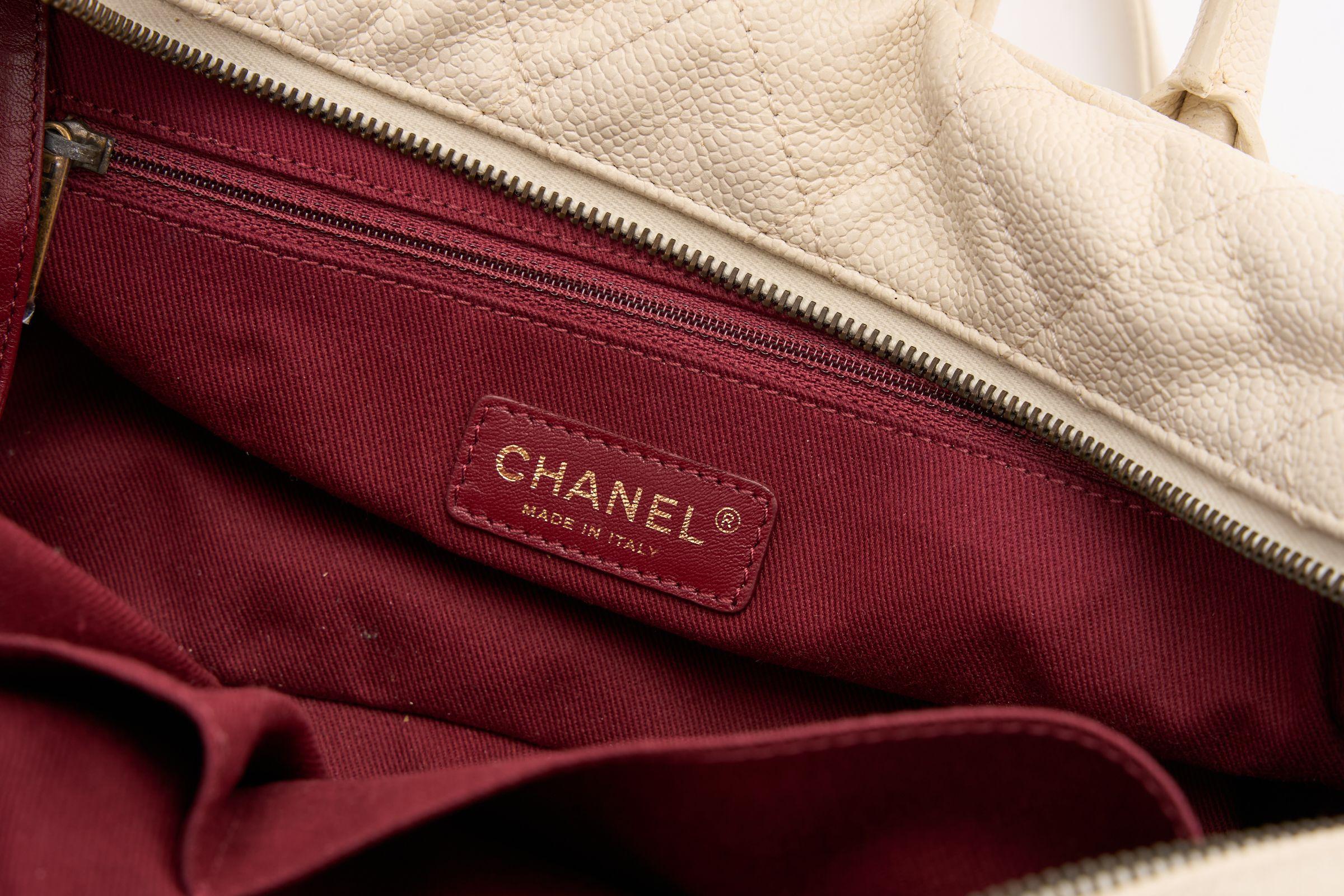 Chanel Cream Gold Shiva Bowling Bag For Sale 3