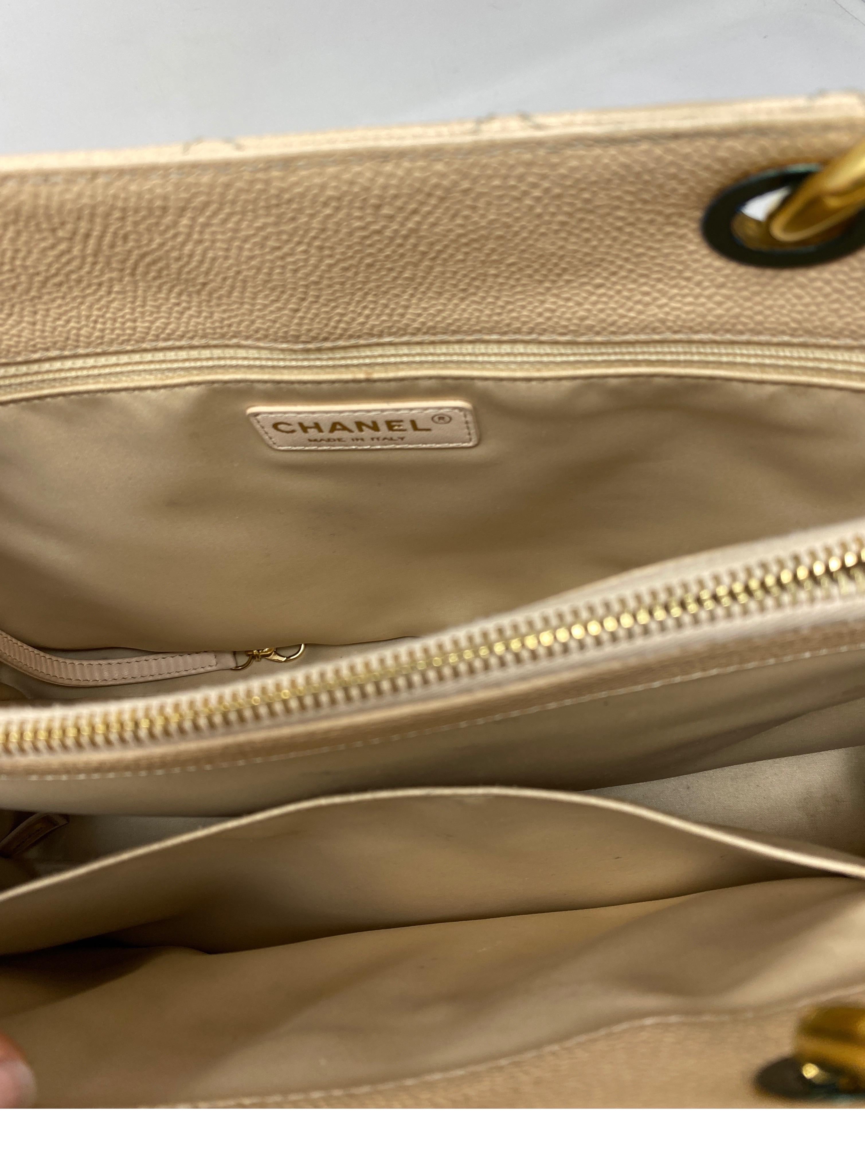 Chanel Cream Grand Shopper Tote Bag 2