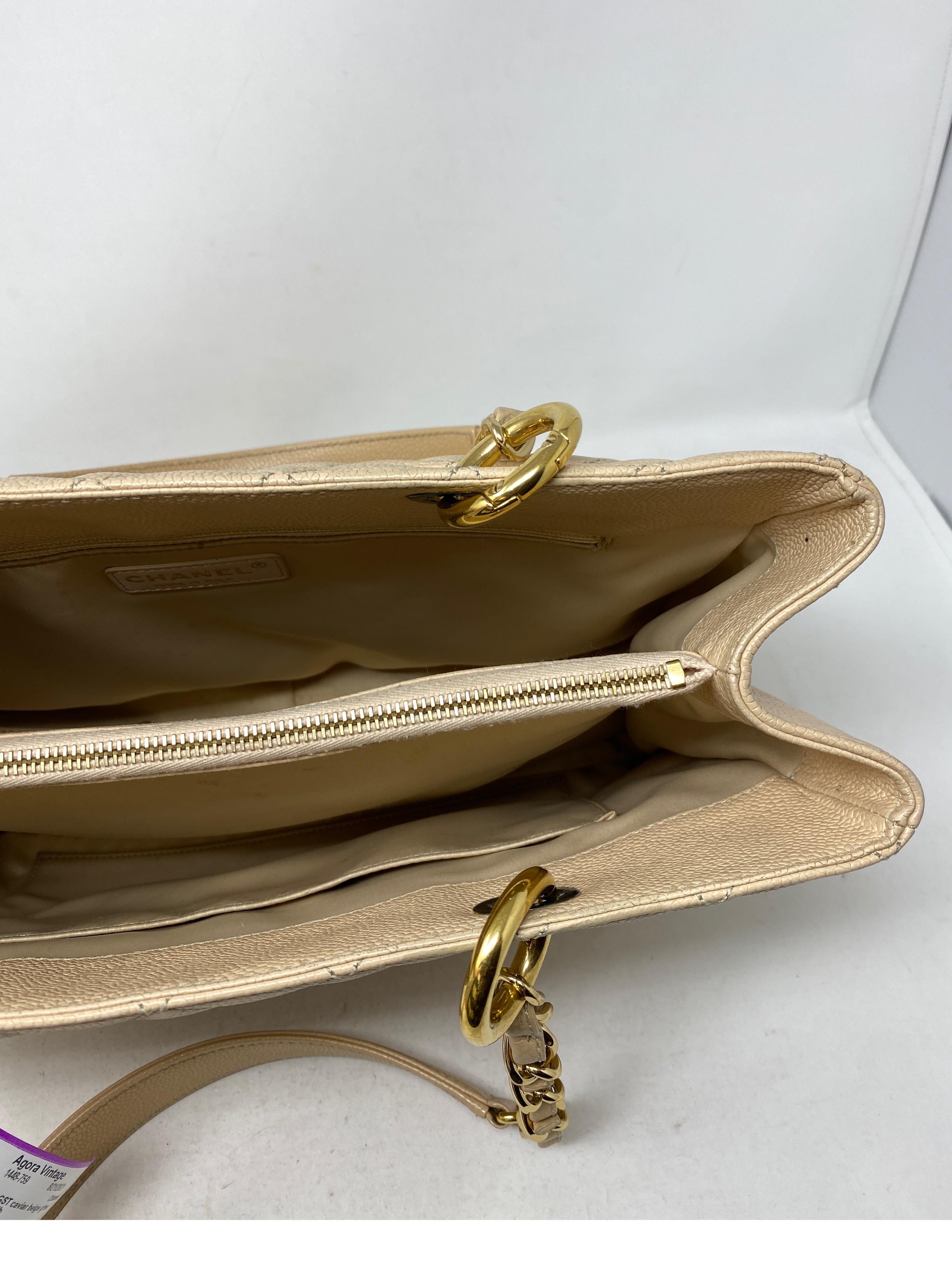 Chanel Cream Grand Shopper Tote Bag 3