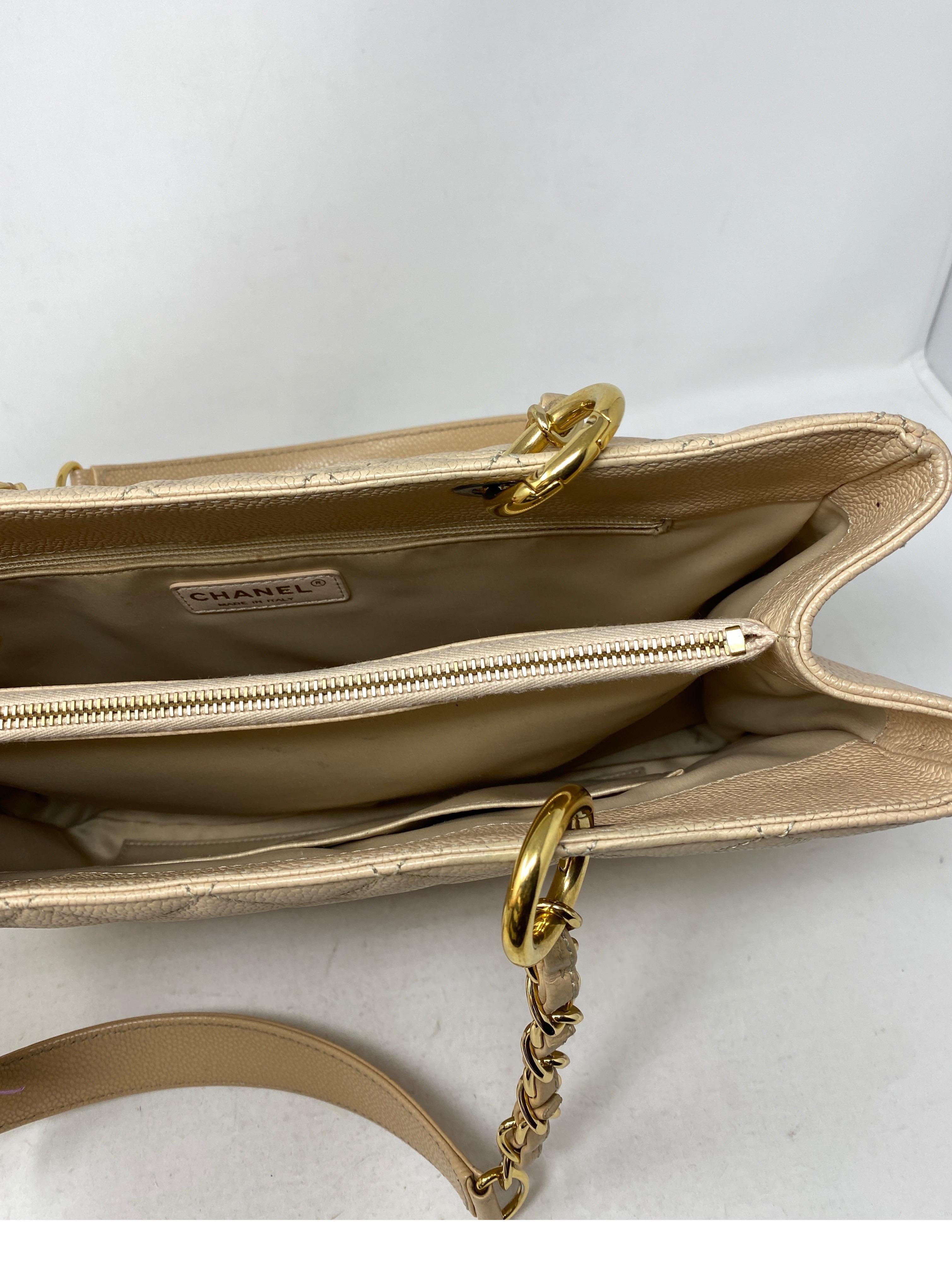 Chanel Cream Grand Shopper Tote Bag 4