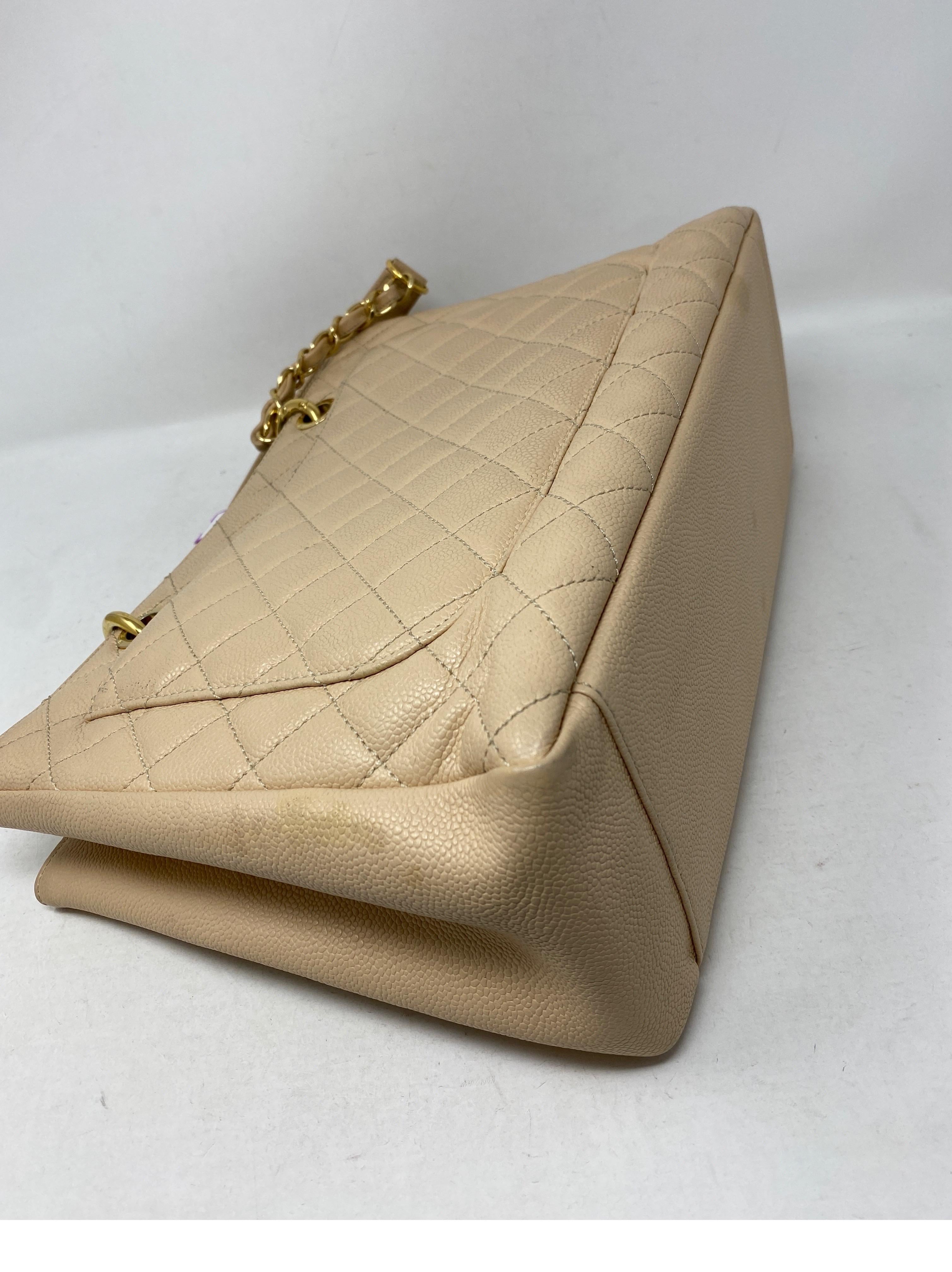 Chanel Cream Grand Shopper Tote Bag 9