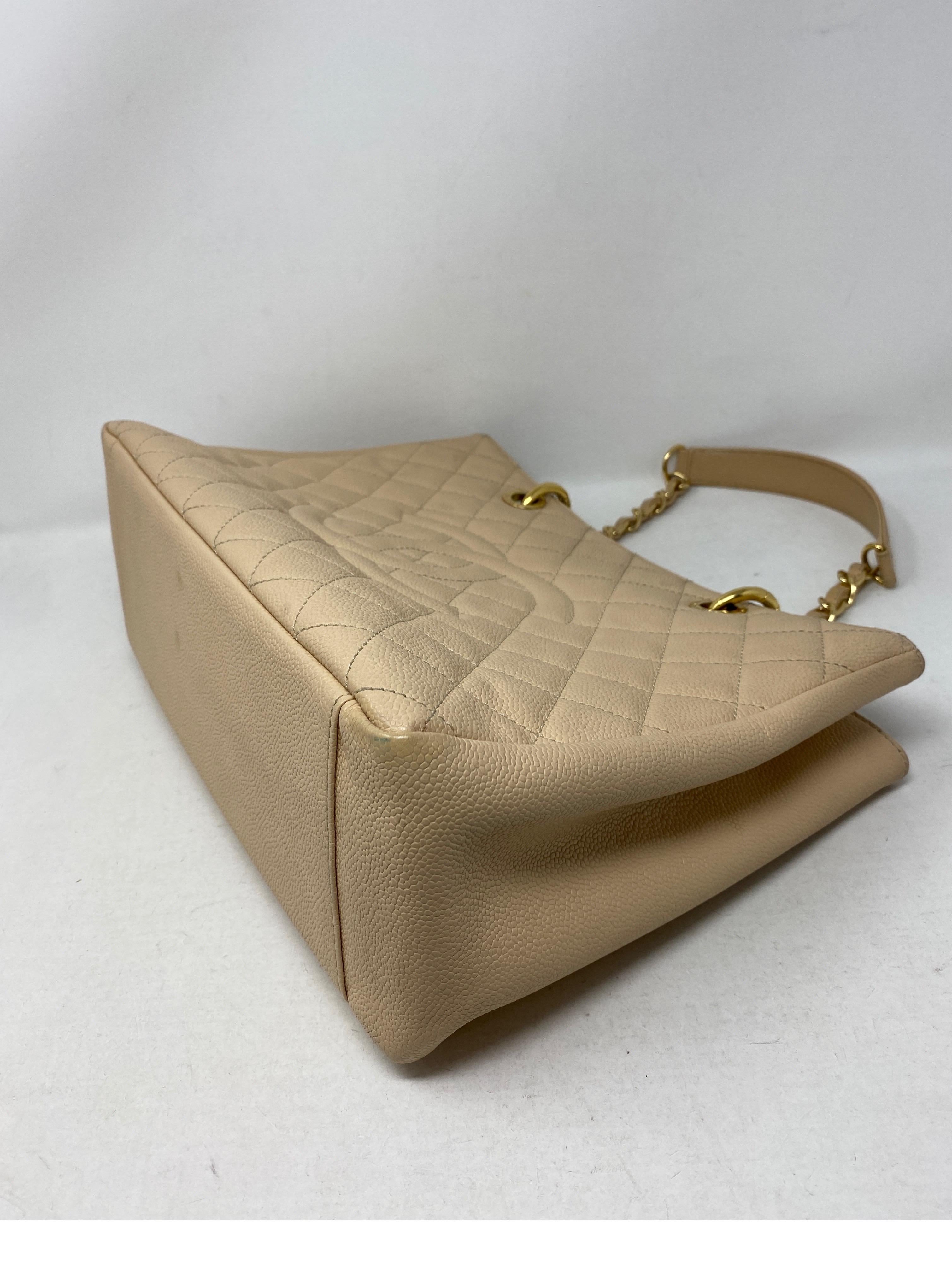 Brown Chanel Cream Grand Shopper Tote Bag
