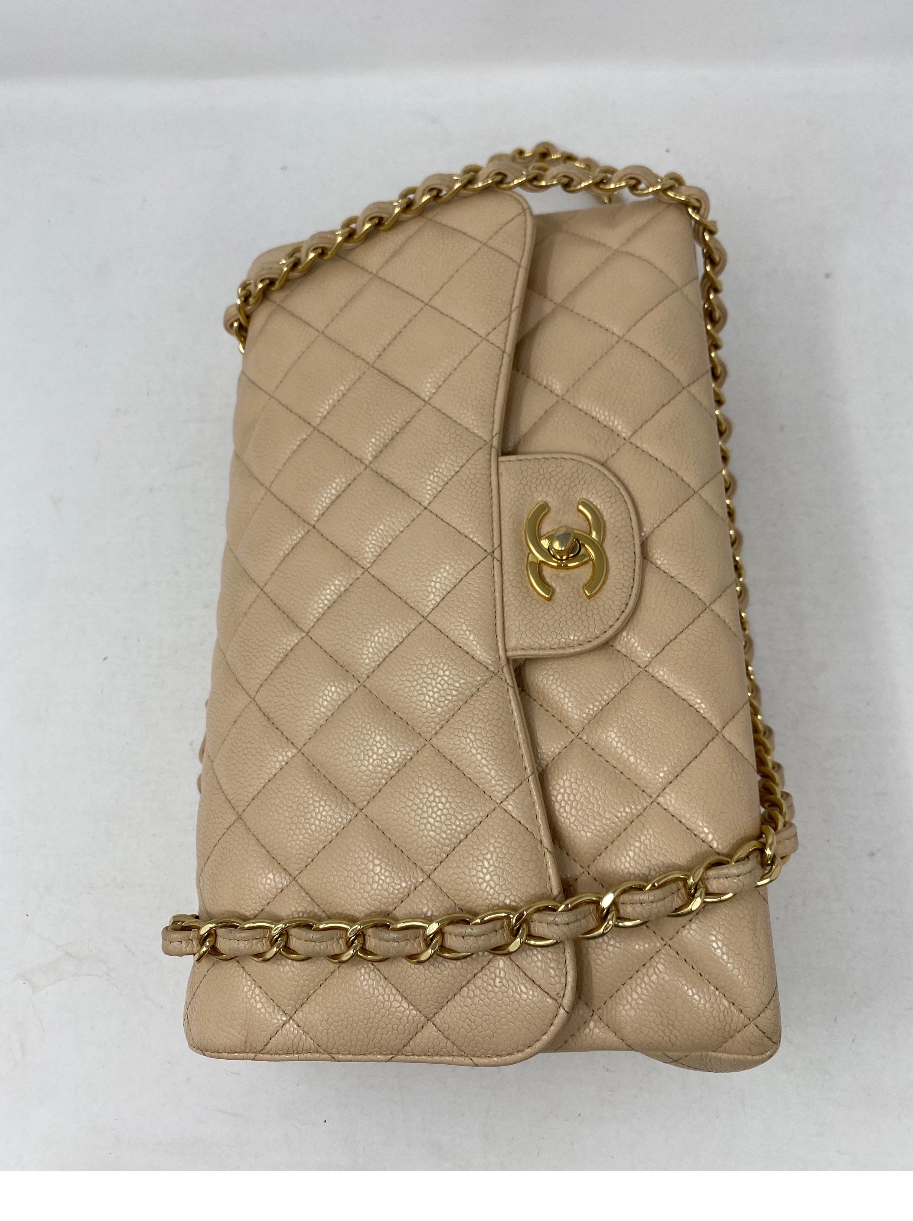 Women's or Men's Chanel Cream Jumbo Double Flap Bag 