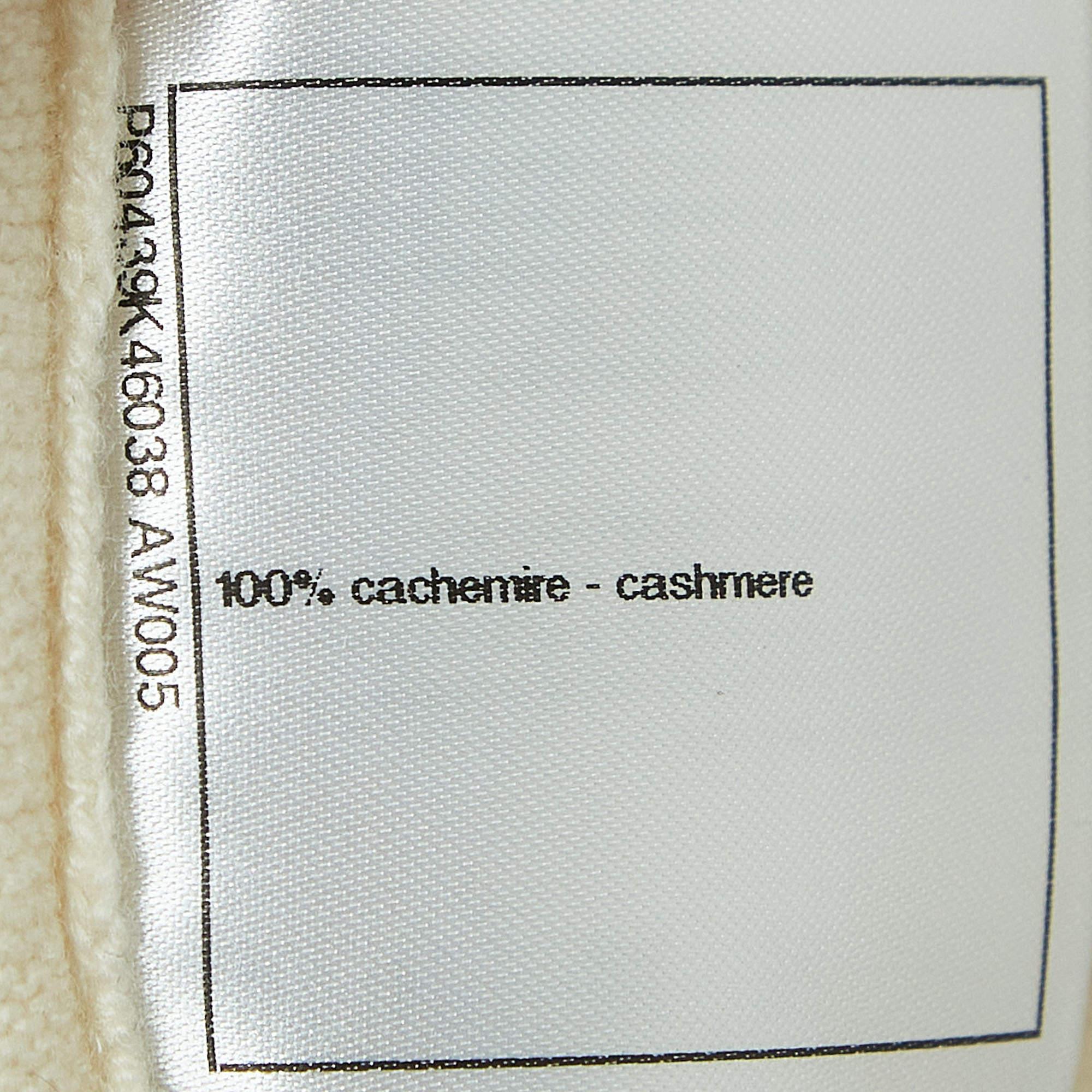 Chanel Cream La Pausa Patterned Cashmere Round Neck Sweater S 1
