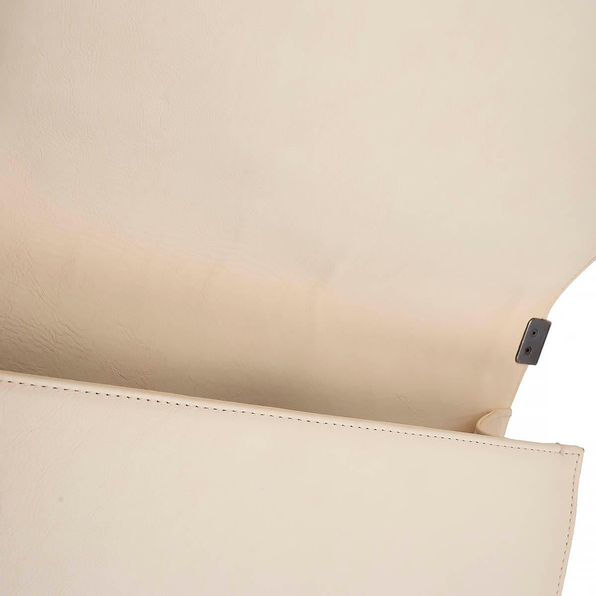 CHANEL cream lambskin leather LARGE BOY Shoulder Bag For Sale 7
