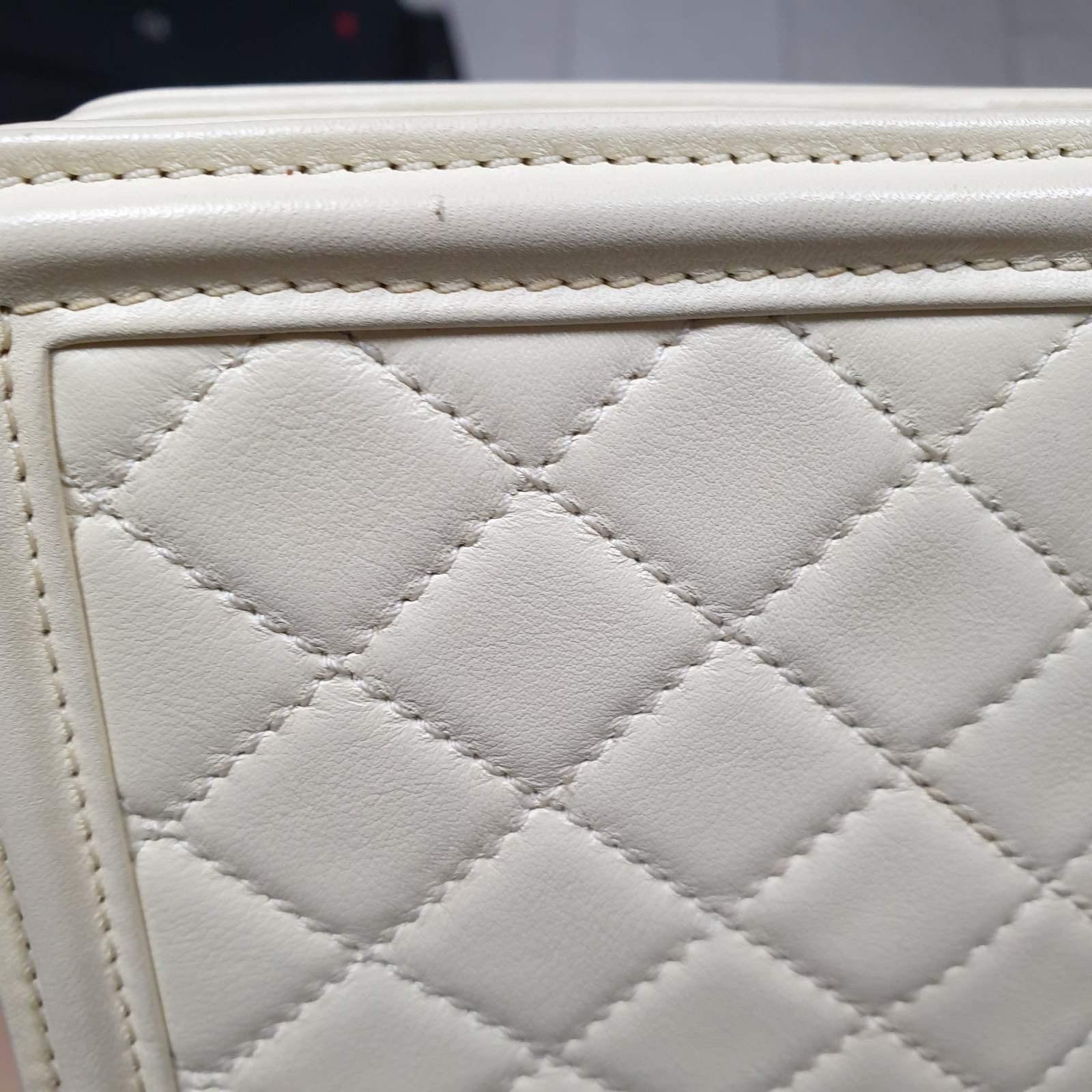 Chanel Cream Lambskin Quilted Seamless Greek Boy Brick Flap Bag For Sale 1
