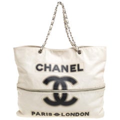 Chanel Fourre-tout en cuir crème 2009 London Paris Chain Totem