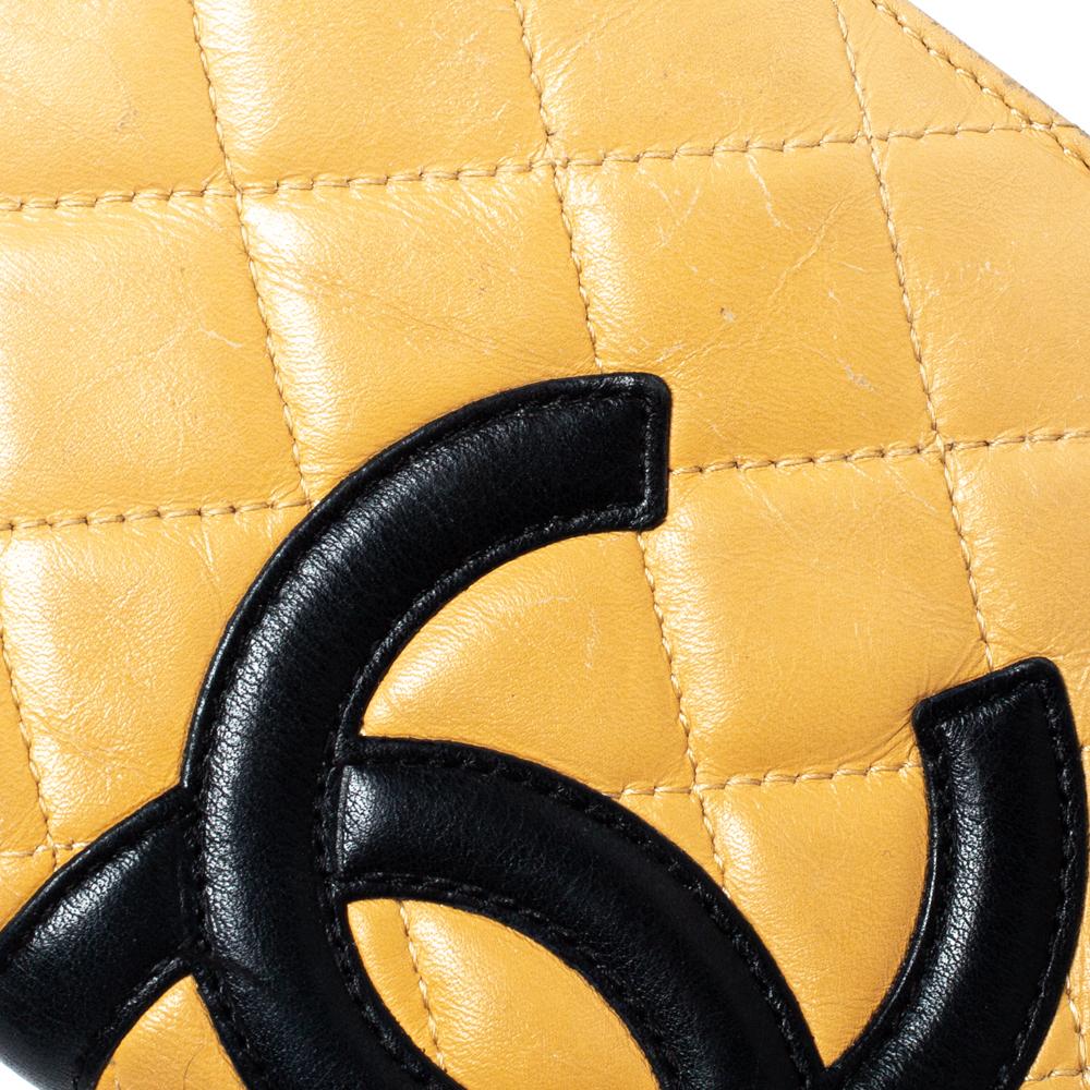 Chanel Cream Leather Cambon Ligne Bifold Wallet 2