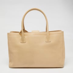 Chanel Cream Leather Cerf Shopper Tote