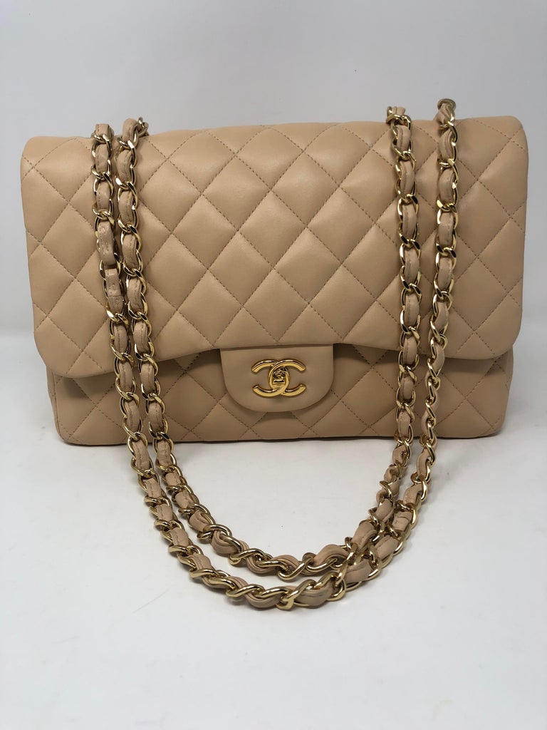 Chanel Cream Leather Jumbo Crossbody Bag at 1stDibs chanel jumbo