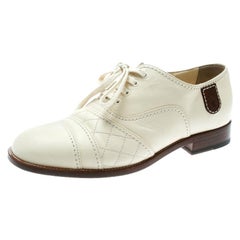 Chanel Cream Leather Oxfords Size 39.5