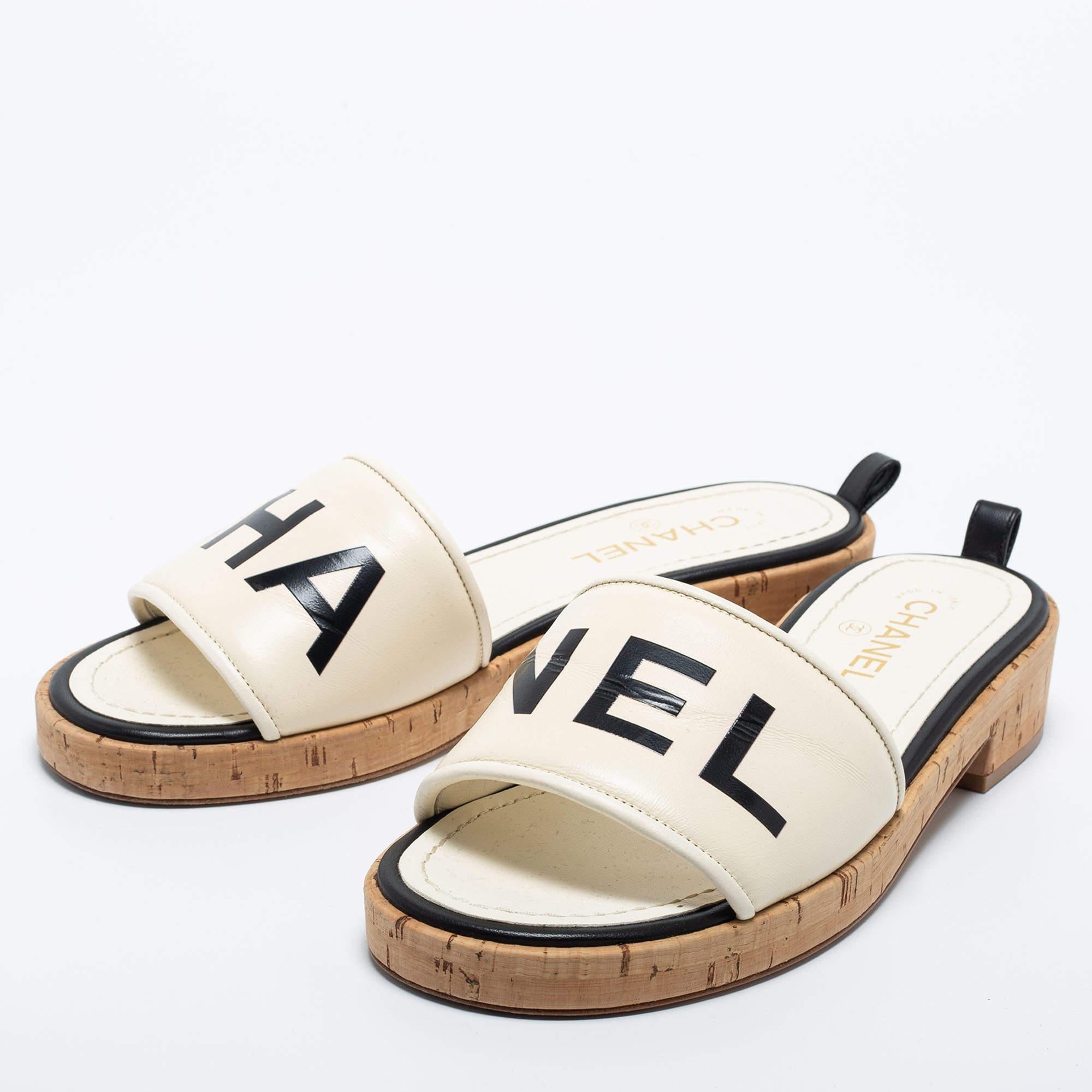 chanel cork sandals