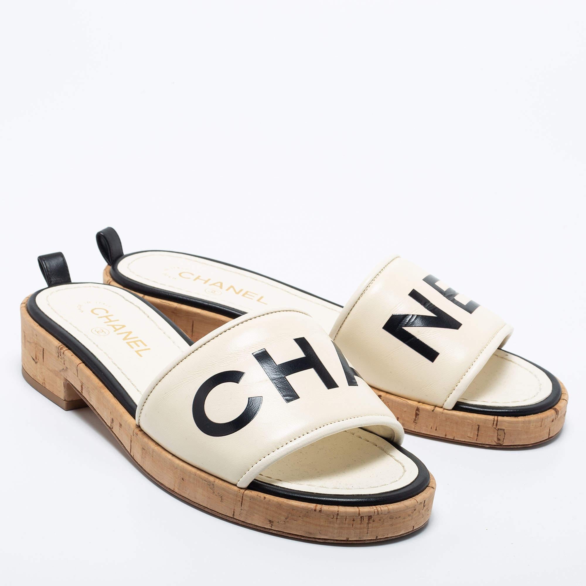 chanel cork slides