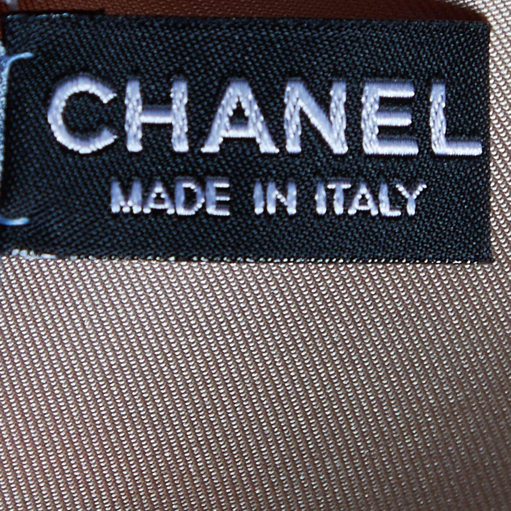 Chanel Cream Luggage Print Silk Square Scarf In Excellent Condition For Sale In Dubai, Al Qouz 2