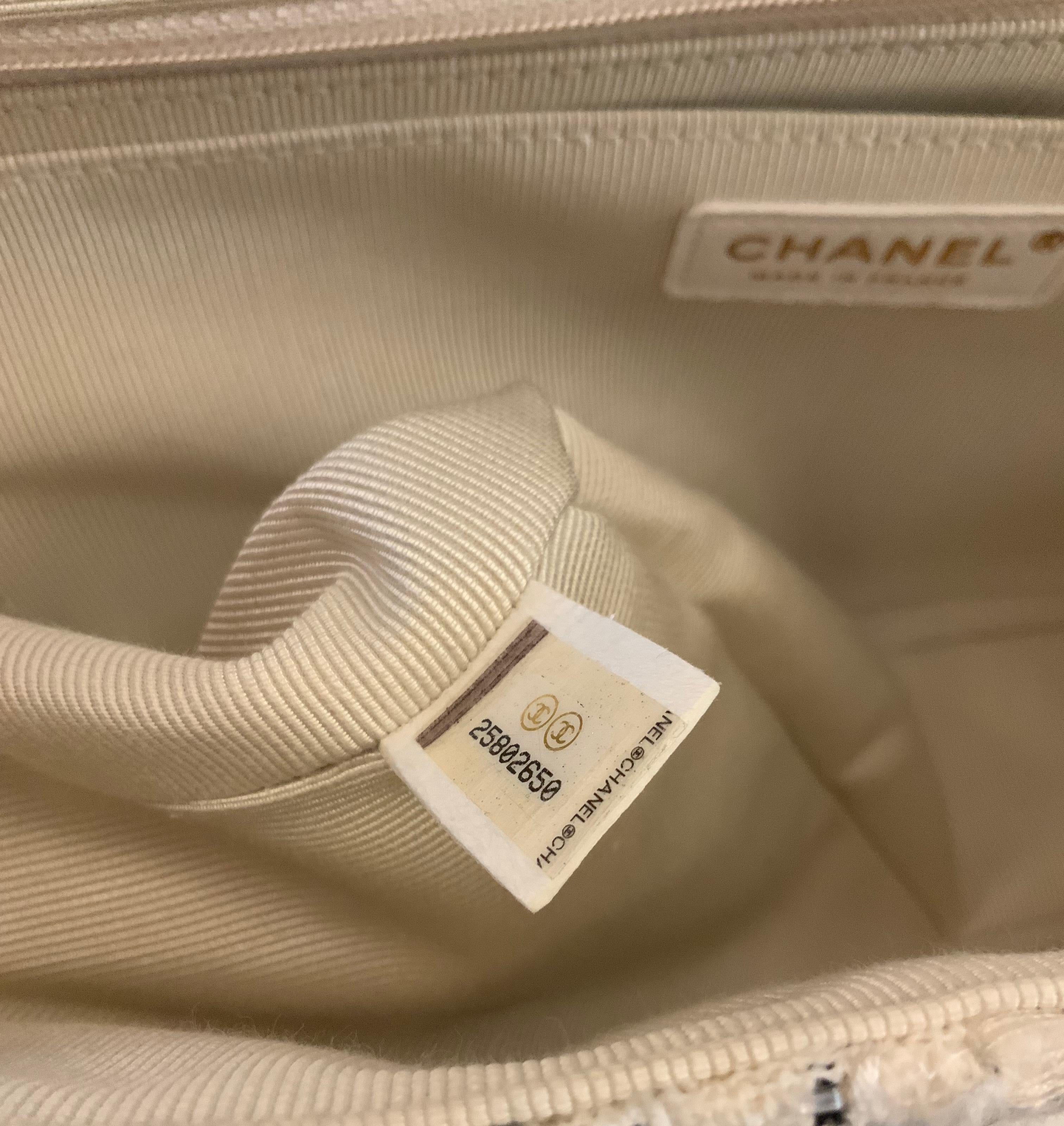 Chanel Cream Patchwork Jumbo Flap Bag 4