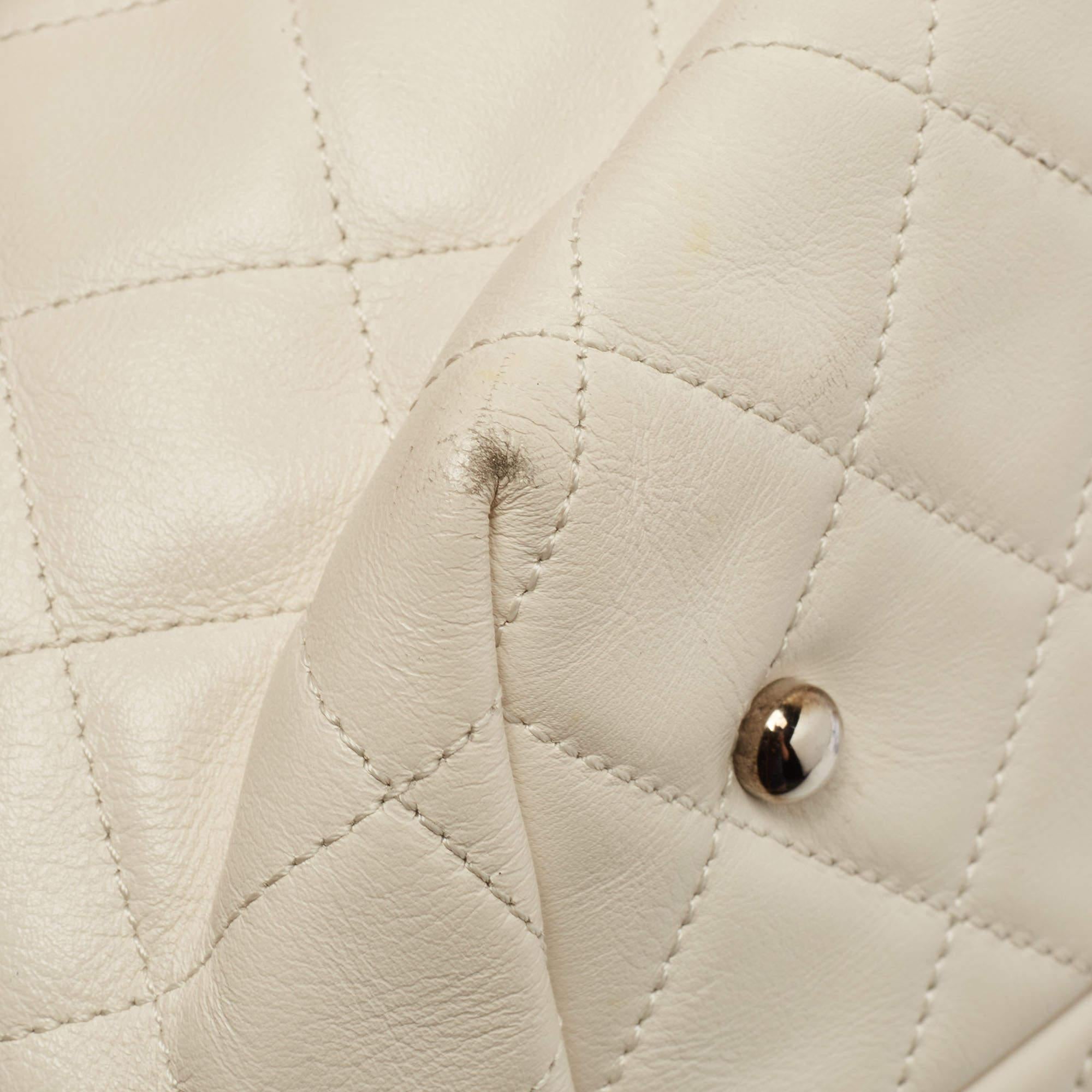 Chanel Cream Perforated Leather Up In The Air Tote 5