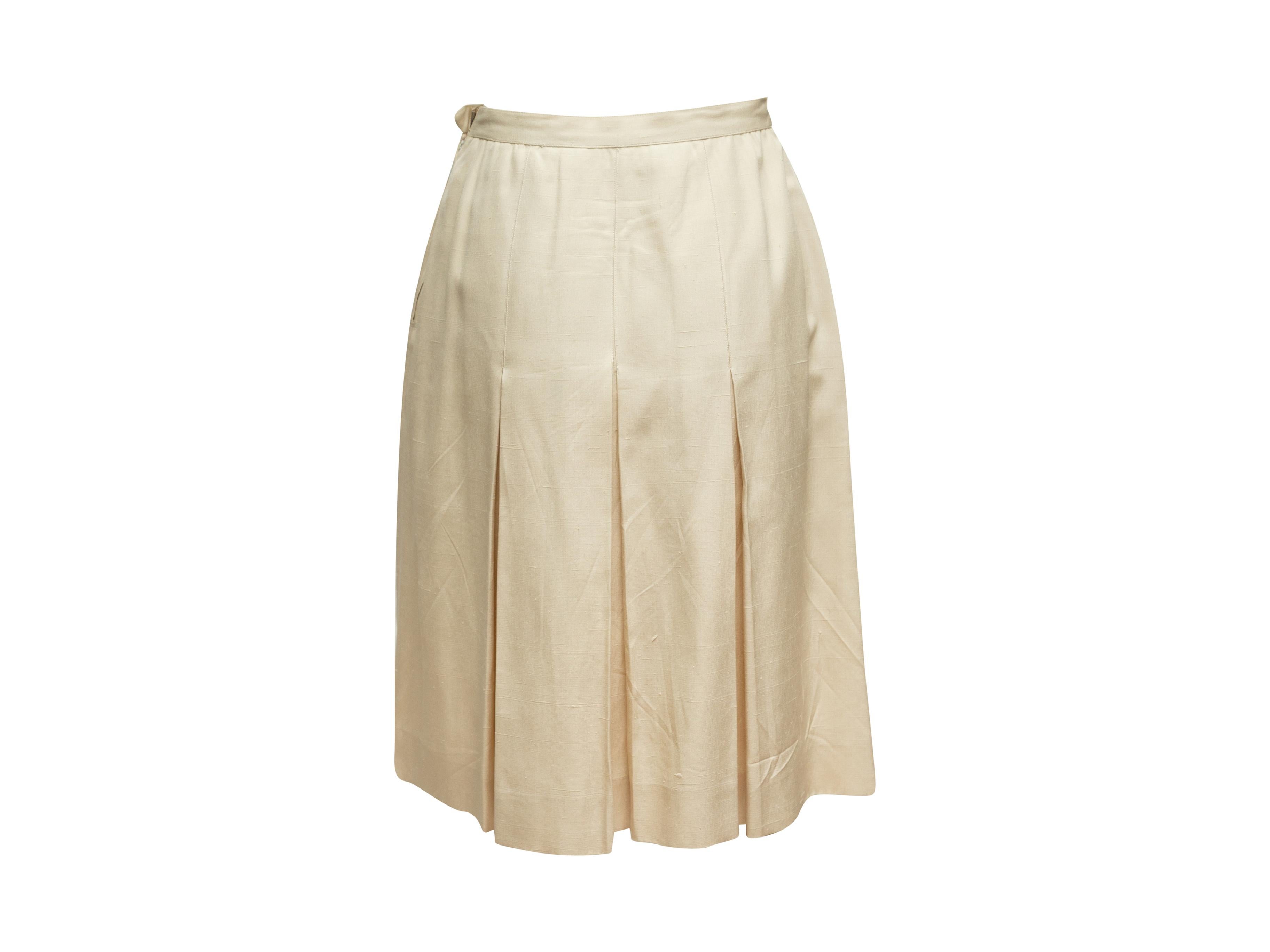 Beige Chanel Cream Pleated Skirt