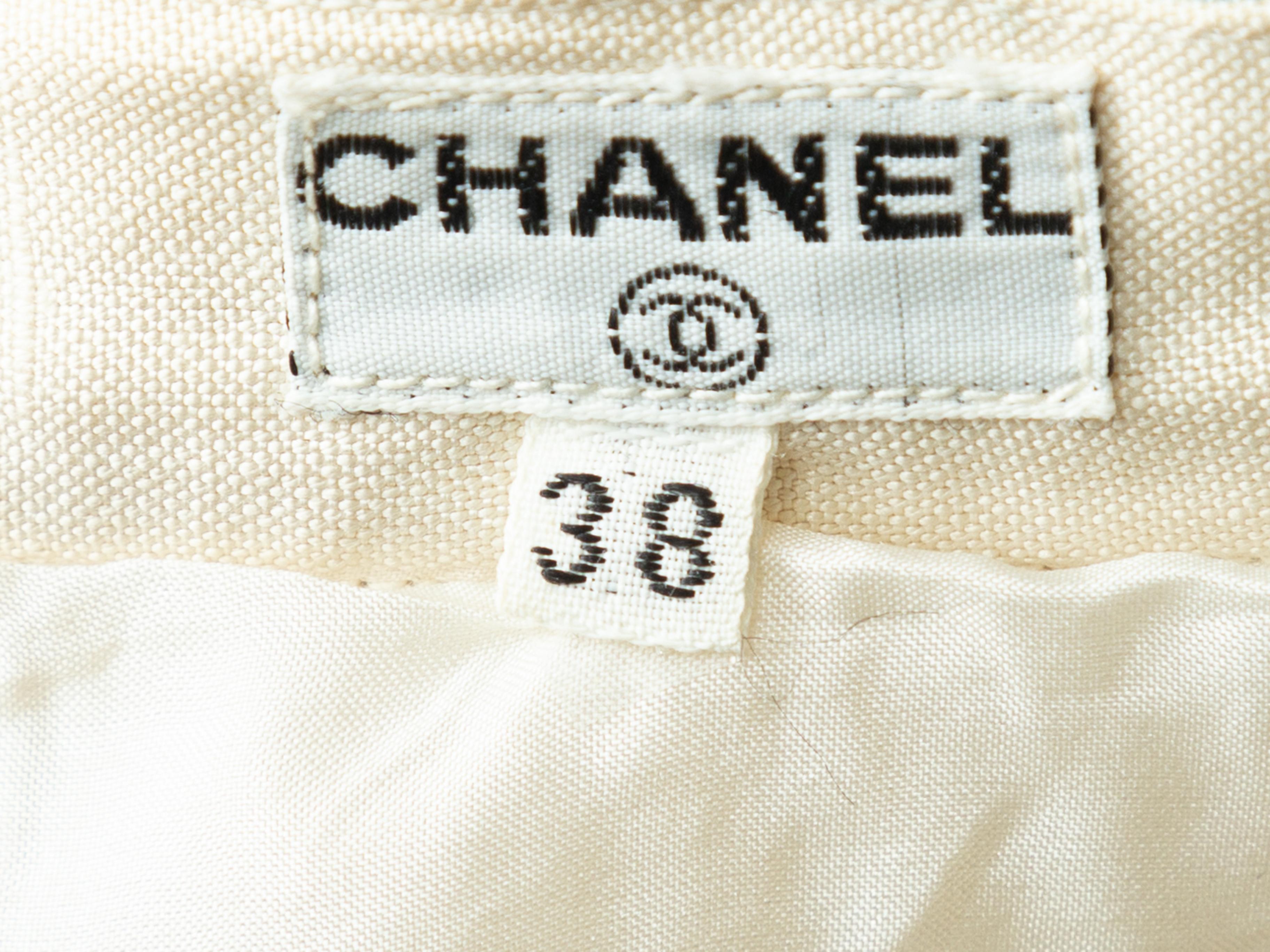 Chanel Cream Pleated Skirt In Good Condition In New York, NY