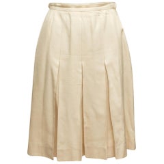 Chanel Cream Pleated Skirt
