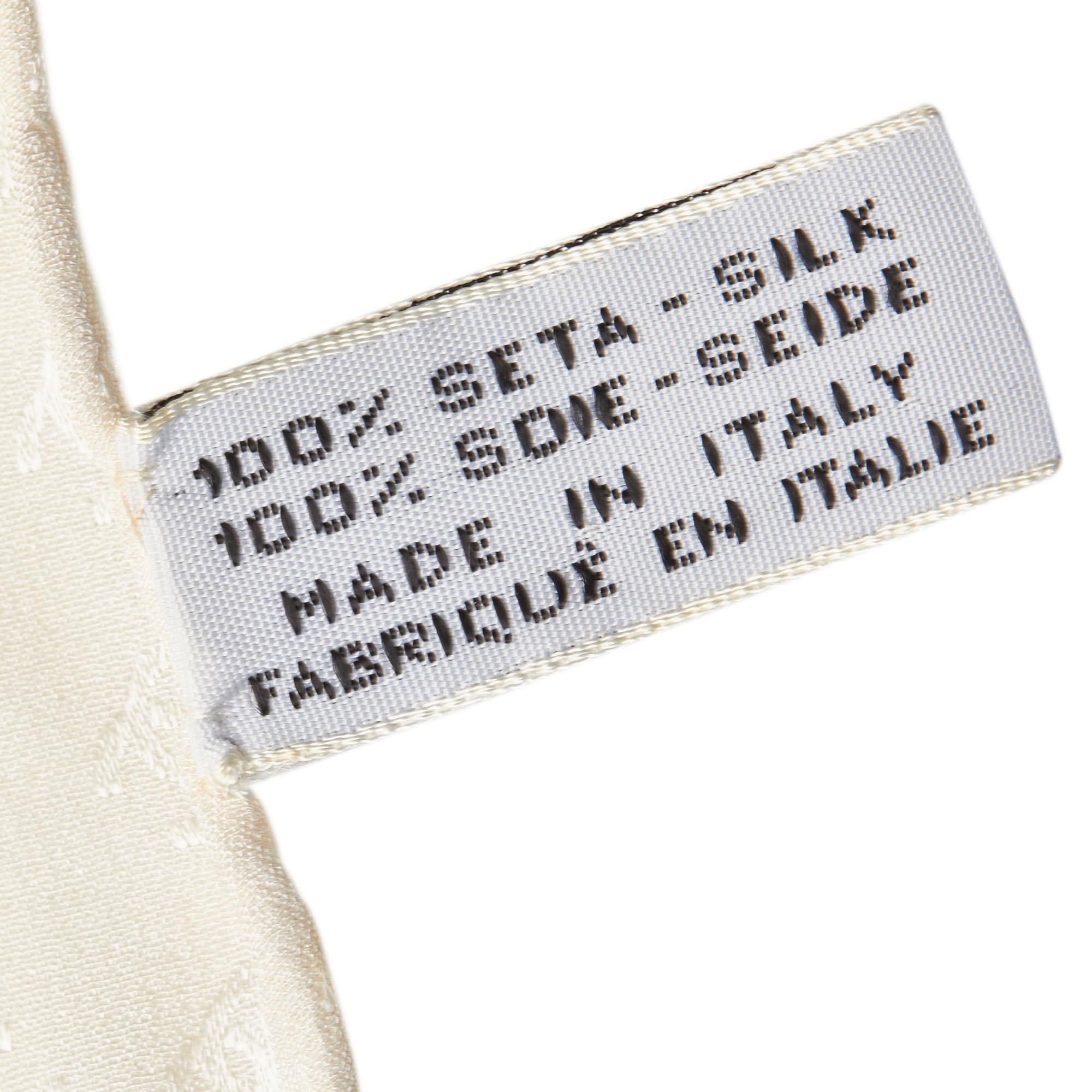 Beige Chanel cream printed silk scarf one size