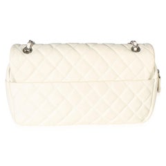 Chanel Cream Quilted Caviar Jumbo Easy Flap Bag