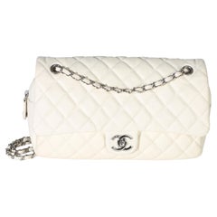 Chanel Cream Quilted Caviar Jumbo Easy Flap Bag