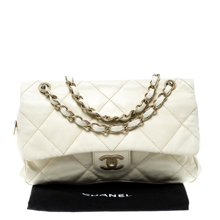 Chanel Cream Quilted Leather Flap Bag For Sale at 1stDibs chanel