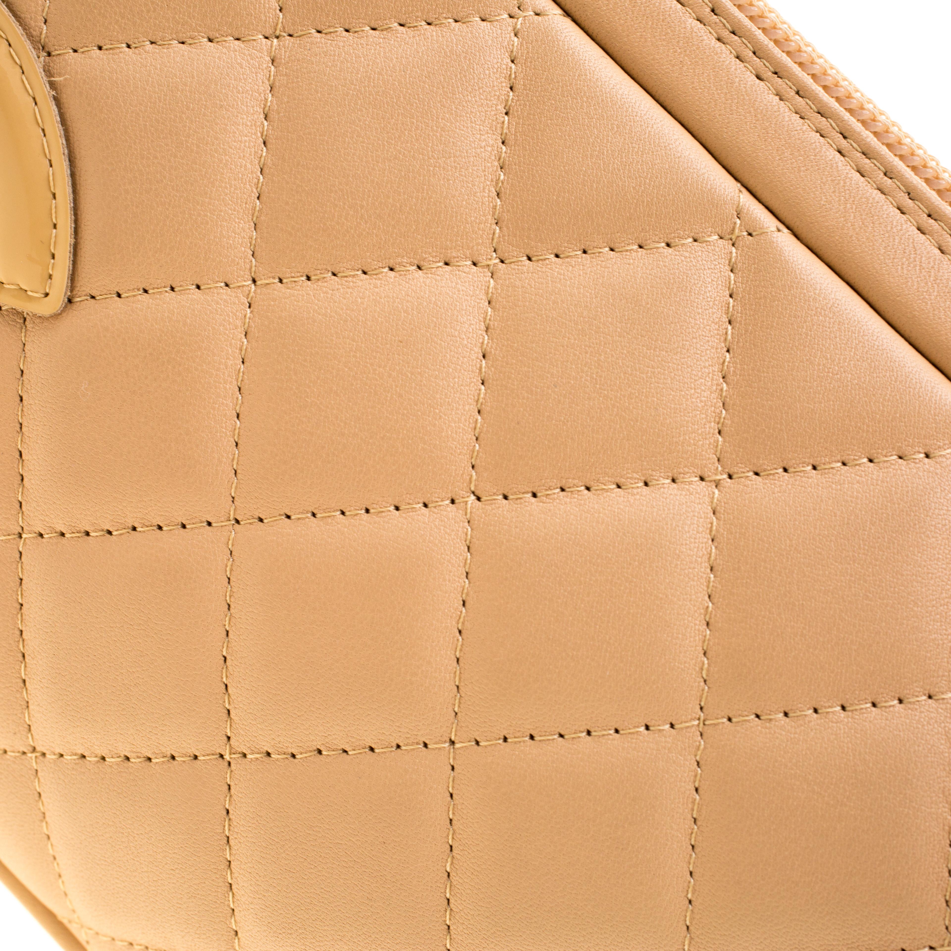 Chanel Cream Quilted Leather Ligne Cambon Pochette 2