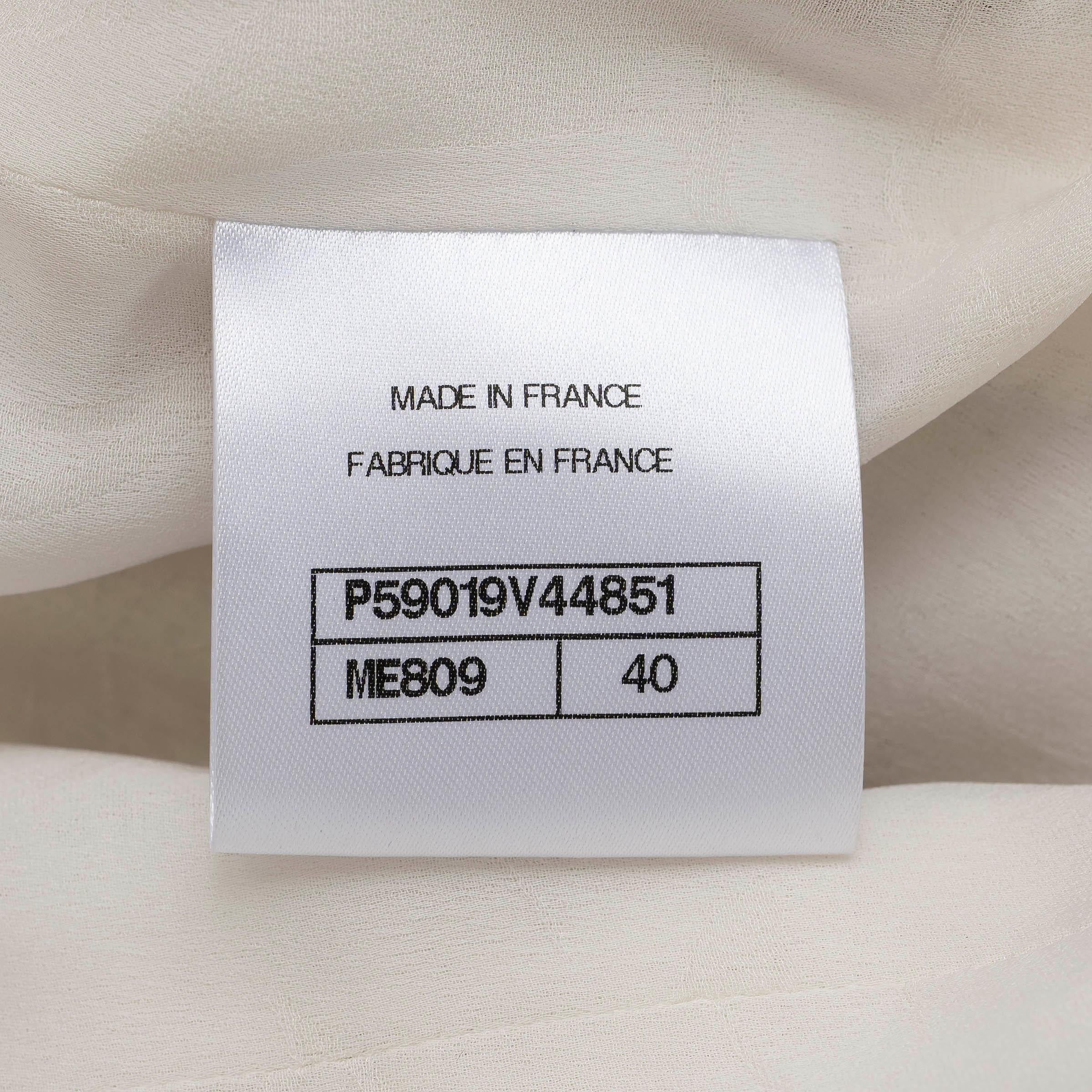 CHANEL cream & red cotton 18A HAMBURG SALOR FLAP TWEED Coat Jacket 40 M For Sale 3