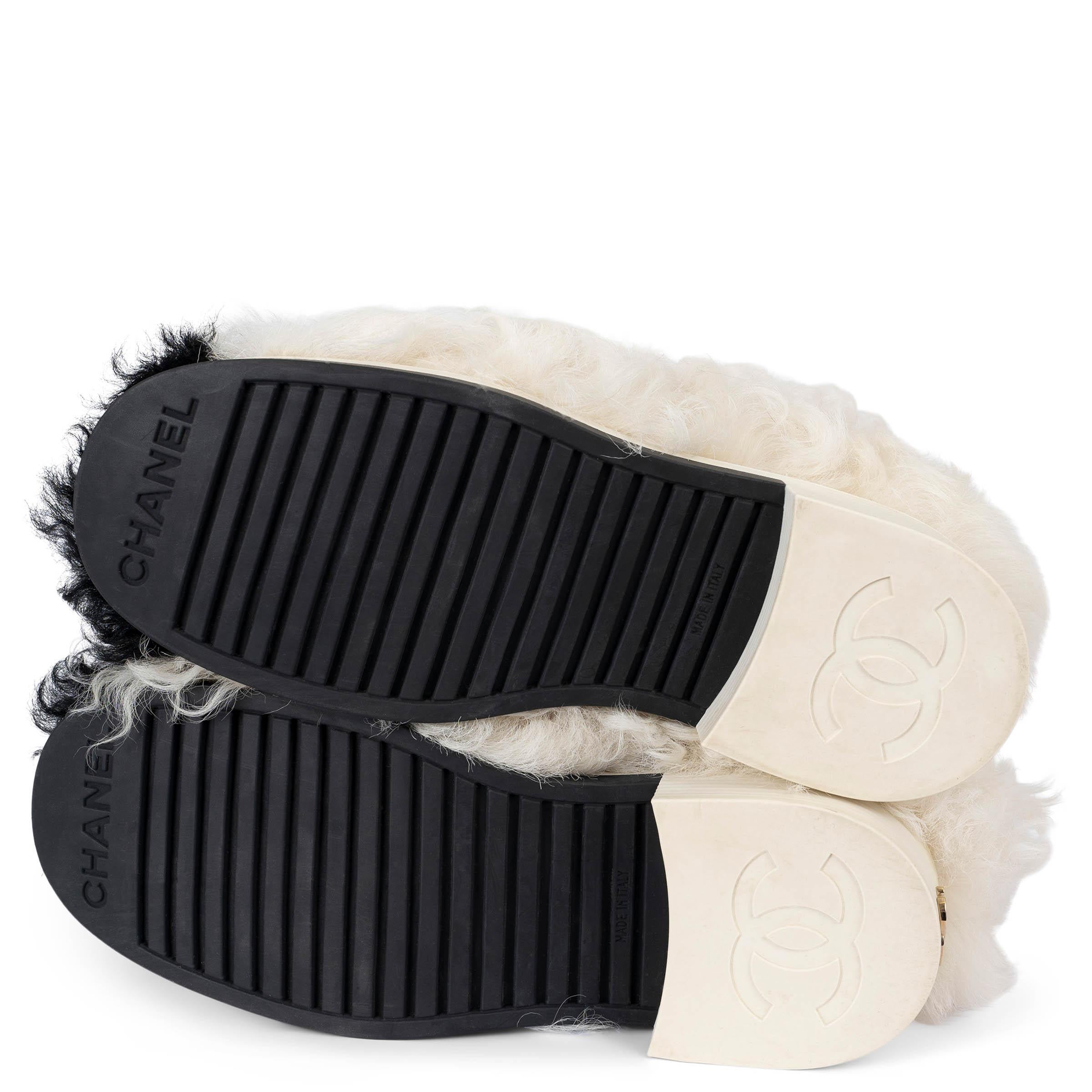 CHANEL cream shearling 21K FUR Boots Shoes 39 3