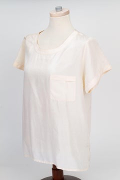 Chanel Cream Silk Blouse Size 42