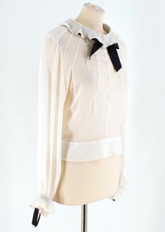 Chanel Cream Silk-Chiffon Blouse US 8