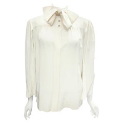 Vintage Chanel Blouses - 94 For Sale at 1stDibs  chanel blouses vintage,  chanel silk blouse, chanel white blouse