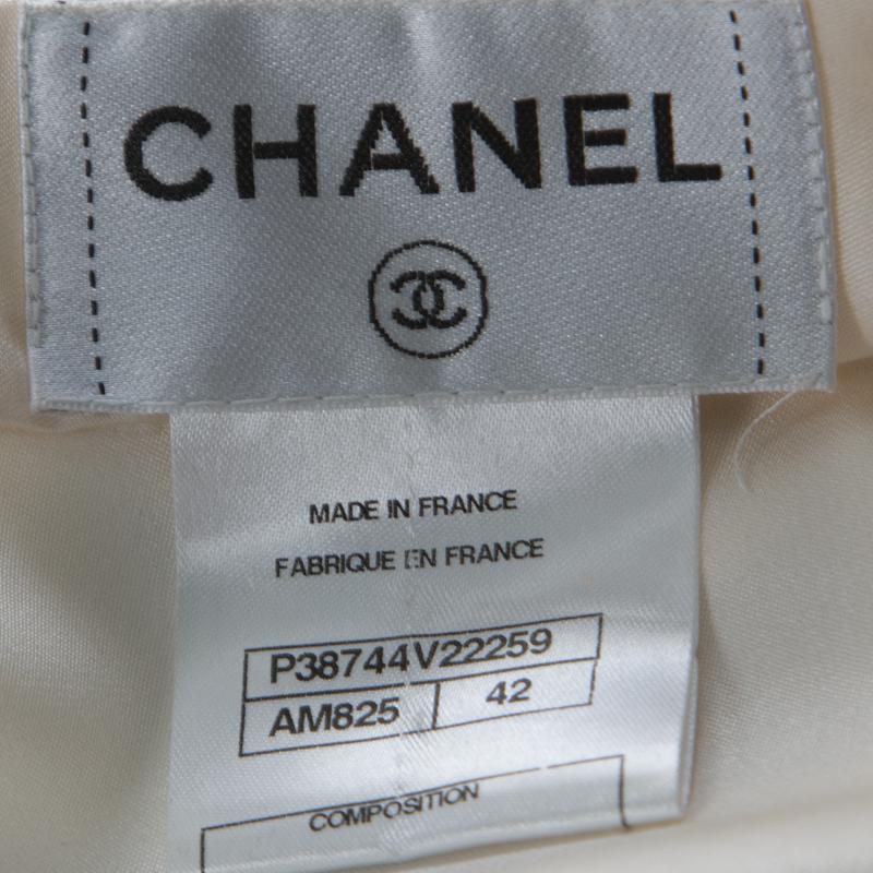 Chanel Cream Silk Gold Button Detail Blouse L 1