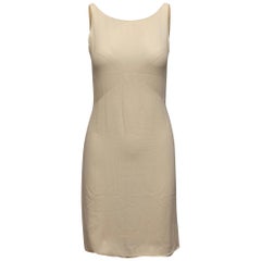 Chanel Cream Sleeveless Silk Dress