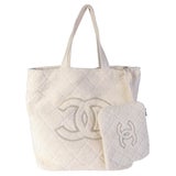Chanel CC Beach Tote Terry Cloth Large at 1stDibs